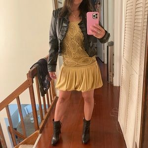 Guess by Marciano Gold Flapper Mini Dress